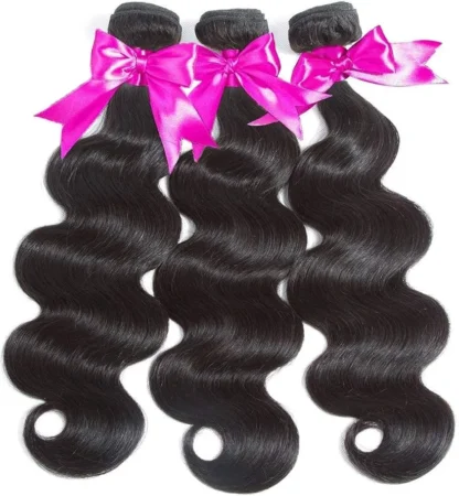 {3Pcs+Closure} Double Drawn 3 Bundles Body Wave Hair Weaves With 5x5 Lace Closure - Image 4