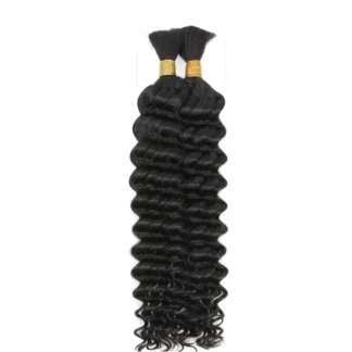 Deep Wave Bulk Human Hair Extension For Braiding No Weft Bulk 100g One Bundle/Pack