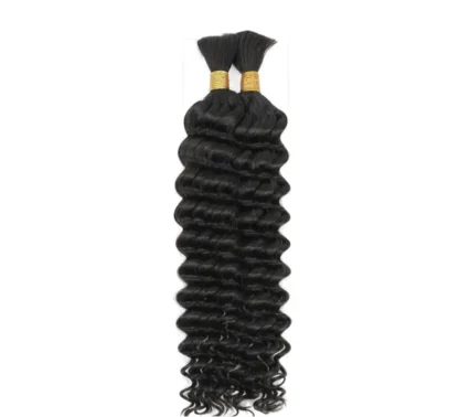 Deep Wave Bulk Human Hair Extension For Braiding No Weft Bulk 100g One Bundle/Pack