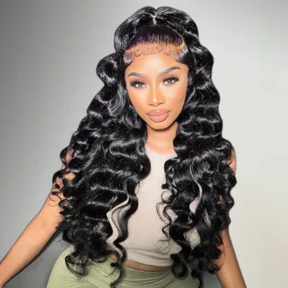 13x4 Breathable Cap Lace Frontal Wig | Loose Wave Ear-to-ear Glueless Lace Pre-Bleached Knots Human Hair - Image 3