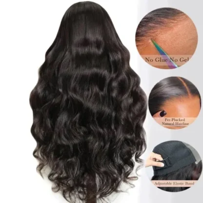 Easy-Wear Body Wave Glueless 13x4 Lace Wig Breathable Cap & Bleached Knots Human Hair - Image 7