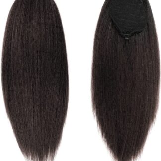 100% Human Hair Kinky Straight Drawstring Ponytail